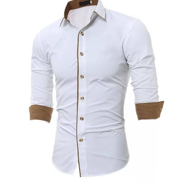 new fancy white cotton men formal shirt