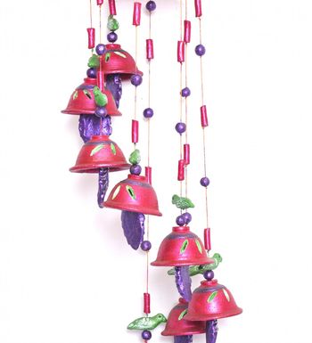 Chimes Online India At Parijai Crafts Hand Painted Terracotta Beautiful Wind Chime