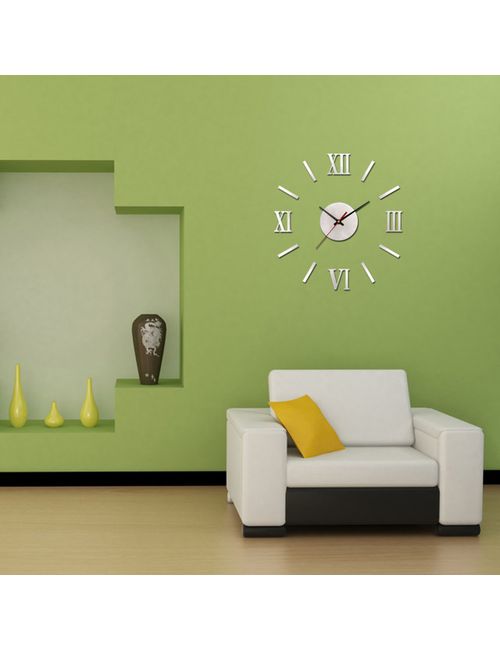 diy 3d roman numbers watch clock home decor mirror face wall