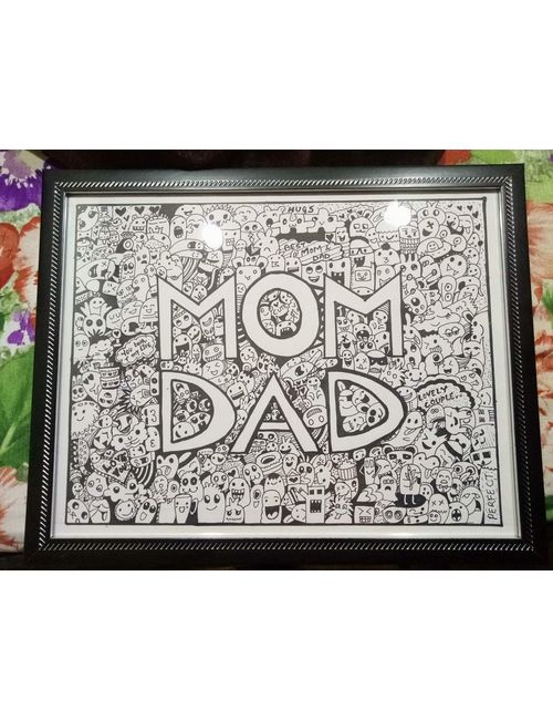 Mom And Dad Doodle Frame Anniversary Gift Mom And Dad Doodle Frame Anniversary Gift Birthday Handmade Art