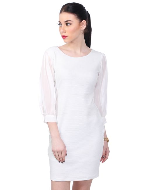 White Puff Sleeve Dress