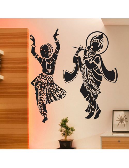 dancing radha krishna wall sticker
