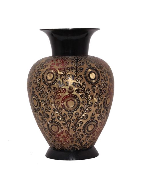 Rajasthali Handwork Brass Flower Pot Or Vase