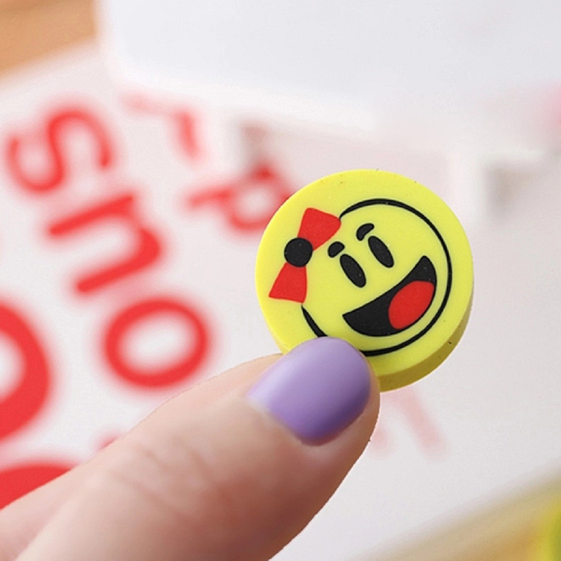 RIANZ Emoji Smile Erasers Fancy Eraser Rubber Assorted Style Student