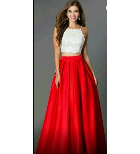 Buy White And Red Crop Top Long Skirt at Lowest Price ...