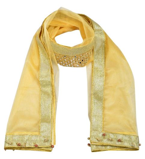 party wear golden dupatta