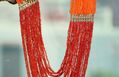 Wowtrendy Ethnic Handcrafted Orange Necklace - Red Beads