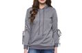 ZOYS Womens Fullsleeve Hooded Grey Color Sweatshirt