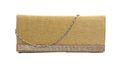 Bhamini Jute Clutch with Two Toned Diamonte Strip (Gold)