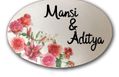 Roses on canvas nameplate