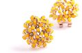Jewels Galaxy Luxuria AD Floral Designer Fancy Yellow Color Earrings Women/Girls