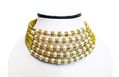 White Golden pearl choker Stylish Necklace By Mayank Jewels