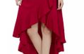 BuyNewTrend Crepe Maroon Ruffle Skirt For Women