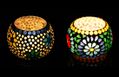 iHandikart Handicraft Glass Mosaic Tealight Holder (Pack of 2) Mosaic Finish (IHK9002) Multicolour
