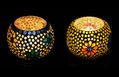 iHandikart Handicraft Glass Mosaic Tealight Holder (Pack of 2) Mosaic Finish (IHK9001) Multicolour