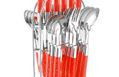 Elegante Maple Red Stainless Steel, Plastic Cutlery Set  (Pack of 25)