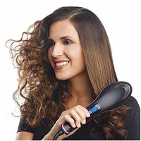 Deziredeal Black/Pink Hair Straightener, Detangler Brush Electric Comb, Hair Straightening Iron Ceramic, Instant Natural Hair Styles Image