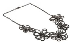 Stylish 5 Flowers Black Colour Necklace By Mayank Jewels