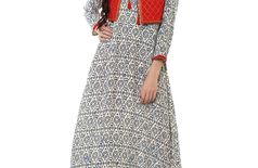 aayusika Beautiful Ethnic Wear Rayon Designer Mill Printed & Embroidered Work Anarkali kurtas 14