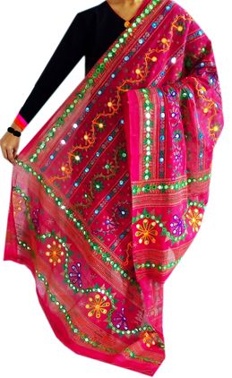 Silk, Phulkari, Kalamkari & Rajasthani Dupattas Online For Women In 