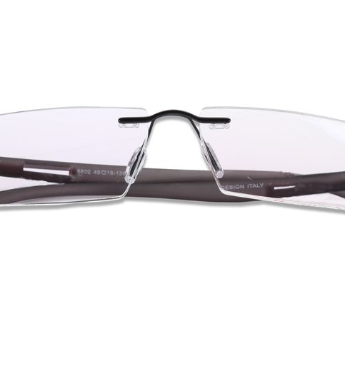 rimless rectangular eyeglasses