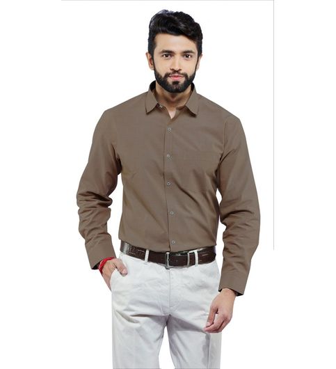 Buy UOMO RICCO Brown Casual Shirt for Men at 35% off Online India at ...