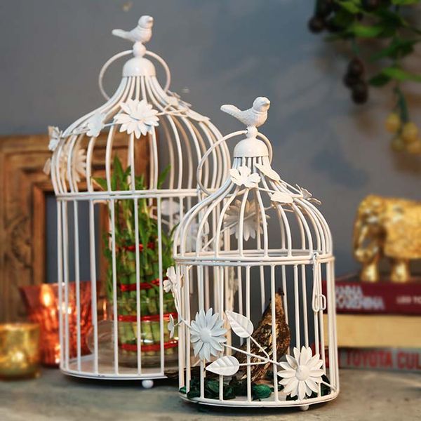 Buy White Bird Cage with Floral Vine Set of at Lowest Price