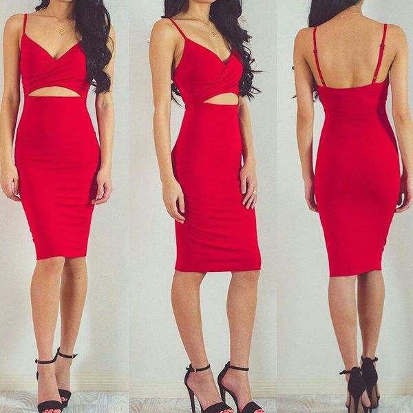 Buy Red mid-cutout bodycon at Lowest Price - REMIBO23855VSJ294352 | Kraftly
