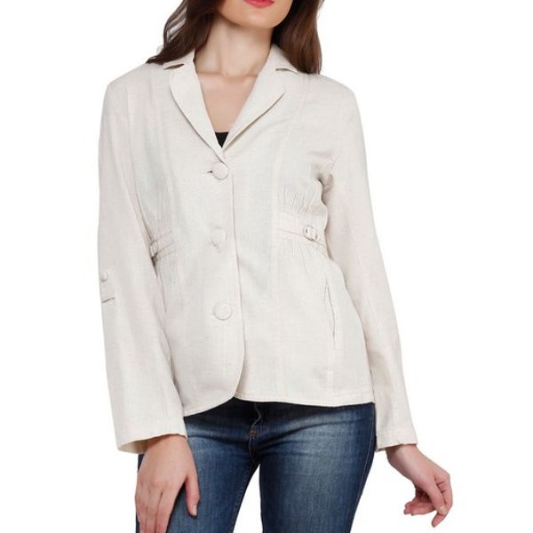 Buy Women Off-White Linen Blazer at Lowest Price - WOOFLI42233PRS201540 ...