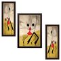 Delight Mordern Art Paitning with Brown Frame Set of 3