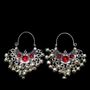 Red Stone Small Chandbali Divamm Fashion Oxidized Afghani Tribal Dangler Hook Chandbali Earrings