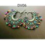 Silver Multibeads Chandbali Divamm Fashion Oxidized Afghani Tribal Dangler Hook Chandbali Earrings