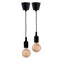 2pcs E27 socket Chandelier lamp light fixture, Black Hanging Silicone holder adjustable modern pendant ceiling lamp