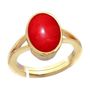 Jewelzon Coral Moonga3cts or 3.25ratti Panchdhatu Adjustable Ring For Male 97