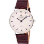 Smart Collections Latest Mens Philipine Geneve Silver White Round Dial Brown Leather Strap Analog Wrist Watch