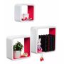 Onlineshoppee MDF Artesania Cube Floating Wall Shelves Set of 3 , color- multicolor , AFR3187
