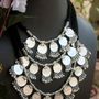 Indian jewelry, afghani jewelry,coin necklace, multi-strand necklace in high quality German Silver