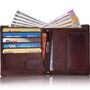POLLSTAR RFID Blocking Genuine Leather 10 Card Slots Men's Wallet (WL61BK/BN/TN)