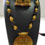 Shreevari Exclusive Gold Plated Traditional Kathyawadi Necklace Set for women / Jewellery Set with Earrings for Girls and Women