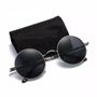 Skygge Original Unisex Round Sunglasses UV 400 Protected Polycarbonate Black Colour Sunglasses With Silver Frame