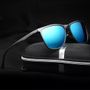 Skygge Original Unisex Wayfarer HD Vision Matte Finish Mirrored Blue Square Sunglasses With Black Frame